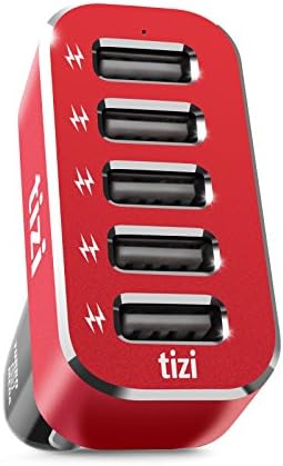 equinux tizi Turbolader 5x MEGA - 5 port USB Auto Max Power USB charger for the car, 12A High Power (up to 2,4A)