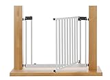 Impag XXL Türschutzgitter Treppenschutzgitter 95 – 143 cm mit extrabreiter Komfort-Tür selbstschließend – zum Klemmen Weiß - 4
