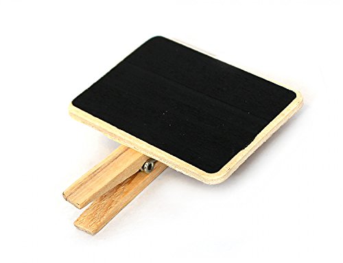 8 x Klammer Clip mit Memotafel im Set 7 x 5 cm aus Holz zur Beschriftung mit Kreide, Tisch Memo Schildchen Namensschild Platzschild Notizen