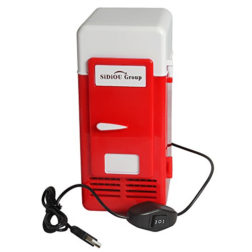 Sidiou Group Handliche Mini-USB-Kühlschrank Cooler Gadget Beverage Getränkedosen Kühler / Wärmer Kühlschrank rot - 8