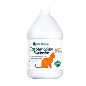 Eco Strong Cat Urine Cleaner & Odor Remover | Enzymatic Cat Urine Stain Miracle Eliminator for Carpet, Laundry, Bedding, Indoor or Outdoor Multi-Surface Pet Messes ? 1 Gallon