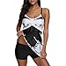 Produktbild AHAYAKU Damen Plus Size Vintage Print Tankini Swimdress Badeanzug Beachwear Padded Swim