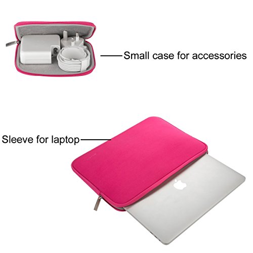 MOSISO Wasserresistente Lycra Laptop Hülsen Beutel Abdeckung für 13-13.3 Zoll MacBook Pro, MacBook Air, Notebook mit kleinem Kasten Fall, Rose Rot - 4