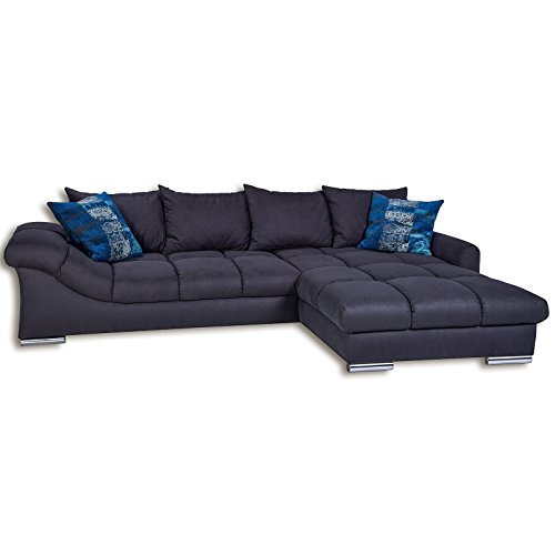 Preisvergleich Produktbild Unbekannt Ecksofa - Anthrazit - Inklusive Kissen
