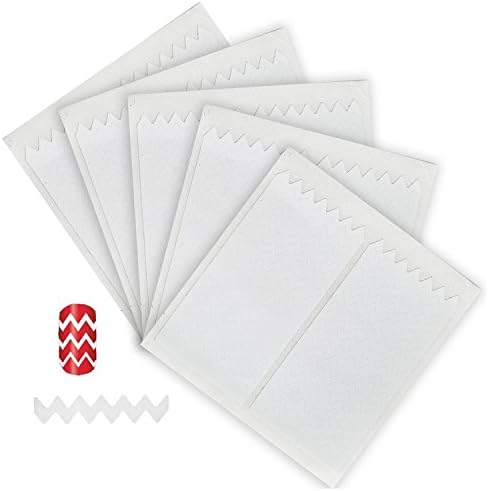 Great Value 5 Sets With 180pcs Professional Nail Art Salons Quality White Guides Stickers/Strips In Sharp Zig Zag Shapes For French Nails Manicure And Jagged Designs/Patterns Application By VAGA