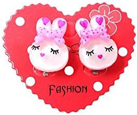 Foreverquality Non-Piercing Cartoon Clip-On Earrings For Kids Childrens Teen Girls ( RABBIT )