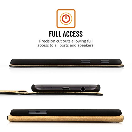 Samsung-Galaxy-J5-2017-Case-By-Centopi-Cash-Card-Slots-Real-Leather-Wallet-Full-Body-Cover-Black