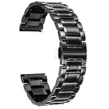 Edelstahl Uhrenarmband,Metallarmband für Herren/Damen mit geraden und gebogenen Ende (Gold,Silber,Schwarz,Roségold,Zwei Ton) - 12mm,14mm,16mm,18mm,19mm,20mm,21mm,22mm,24mm