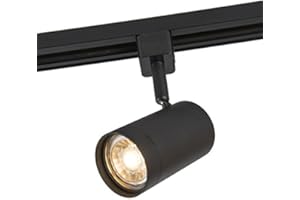 QAZQA - Modern SchienenSpot I Spotlight I Deckenspot I Deckenstrahler I Strahler I Lampe I Leuchte 1-phasig schwarz - Jeana I Wohnzimmer I Schlafzimmer - Stahl Rund - LED geeignet GU10