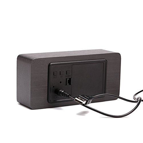 confronta il prezzo Sveglia Digitale, E-LINK Orologio da Tavolo con Attivazione Sonora con Display di Temperatura/ Data/ Tempo，Sensore del Suono per l'attivazione Presa USB per Casa e Ufficio (Nero) miglior prezzo