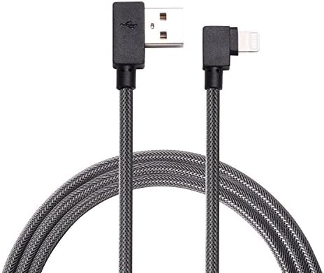 90 Degree Lightning Cable QGhappy 3.3FT/1M iPhone Charger [Apple MFi Certified] for iPhone 7 Plus 6S Plus 6 Plus SE 5S 5C 5, iPad 2 3 4 Mini, iPad Pro Air 2, iPod and More - Gray