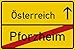 Produktbild vanva Pforzheim Ortsschild Österreich Party Schild Urlaub Zubehör Dekoration Gadget Freund Freundin Geschenkidee Deko Reisebüro Männer und Frauen Geschenke Party Deko Fotobox Requisite