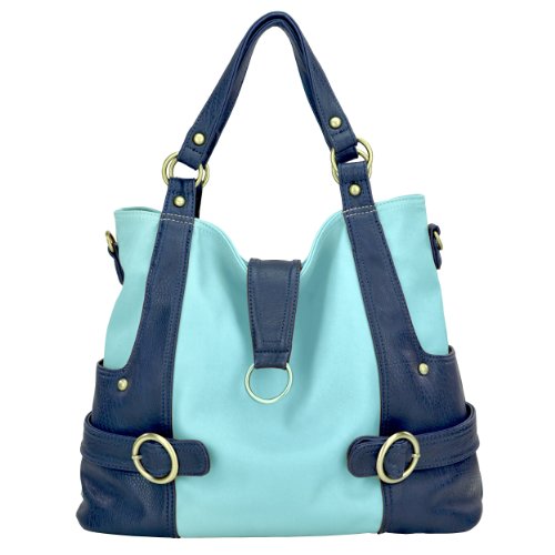 timi & leslie Hannah Pastel Changing Bag (Baby Blue/ Navy)