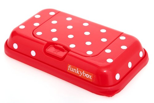 Funky Box ToGo Easy Wipe Travel Dispenser box Red Polka