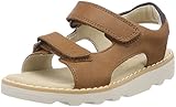  Clarks Jungen Crown Root Riemchensandalen, Braun (Tan Leather), 25 EU