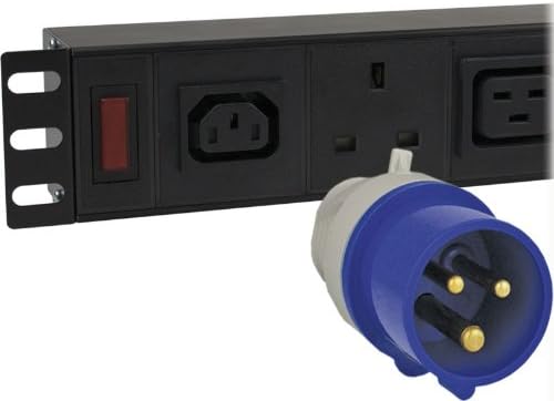 Combination PDU 4 x C13 - 4 x C19 - 2 x UK Neon - 32amp BS4343