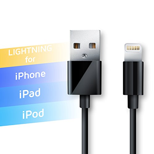 CSL – 1m Apple MFI Lightning USB Kabel (Apple MFI zertifiziert & lizensiert) | Datenkabel / Ladekabel | für Apple iPhone & iPad | schwarz - 2