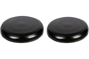 HomeDecTime 2 Stück Hocker Bezug PU-Leder Hockerbezug rund für Rollhocker Arbeitshocker Hocker - Schwarz