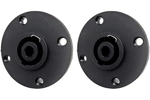 MORNINGMO Conector hembra de 4 polos Speakon con conector redondo para altavoz con inserto de metal SpeakOn Kit de montaje de panel Speakon Socket Socket