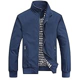 Men's Casual Jacket Stand Collar Zipper Design Regular Coat Spring Autumn Windbreaker Outerwear