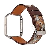 AMA(TM) Fitbit Blaze Bands mit Metall Rahmen, Leder Armband Smart Armbanduhr Band Ersatz, a, Small