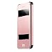 Produktbild Oats® Premium Hülle für Apple iPhone SE Schutzhülle in stylischem Aluminium Schutzhülle mit Sichtfenster Anrufe schnell Annehmen Hard Cover Flip Back Case Tasche Bumper - von OKCS® in Rose Gold