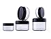 Pack of 12 3ml/5ml/10ml/15ml/20ml Empty Refillable Travel Transparent Plastic Jar Pot with Black Screw Cap Round Shape Makeup Face Cream Lip Balm Eye Shadow Storage Box Cosmetic Sample Containers (20g)