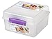 Produktbild Sistema 2000 ml 4-Fach unterteilte Lunch-Box Lunch Cube MAX + Joghurt-Becher 17,5 x 16,2 x 10,5 cm (B x T x H) (Transparent-Lila)