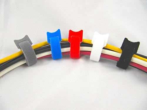 Preisvergleich Produktbild Schwarz mit Klettverschluss-Kabelbinder, 100 Stück, Gurten, Bändern, wiederverwendbar