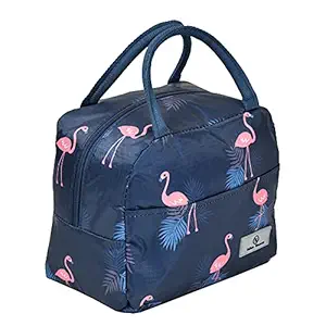 Yellow Weaves Insulated Polyester Travel Lunch / Tiffin / Storage Bag for Office, College & School Big Size (Blue-Pink)