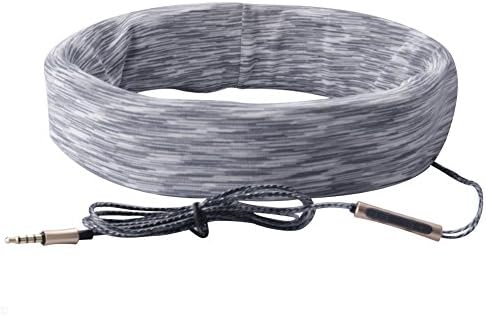 Sleep Headphone Headband with Wired Volume Control & MIC Perfect for Travel Yoga Sport Running (grey)