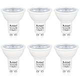 【Hohe Leistung 5Watt MR16 GU10 LED】Die 5Watt MR16 GU10 LED Warmweiss Glühlampe verfügt über eine hohe Lichtleistung von 400 Lumen und einer angenehmen Farbtemperatur von warmweiß 2700 Kelvin. Mit einem geringen Stromverbrauch von 5 Watt ersetzt sie herkömmliche 35 / 50 Watt Halogen Lampe.