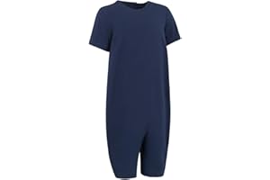 SpecialKids.Company Kaycey Zip back Short Sleeve Short Leg Knee Length Jumpsuit, Adaptive Clothing For Adults & Kids with Special Needs