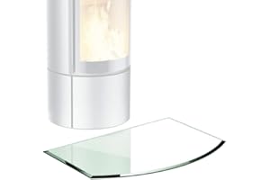 ‎BIJON BIJON Glasplatte Segmentbogen für Kaminofen mit Dichtlippe, Glasbodenplatte - Funkenschutzplatte Glas mit Facettenschliff, Kamin Hitzeschutz, ESG Sicherheitsglas 65 x 120 cm x 6mm