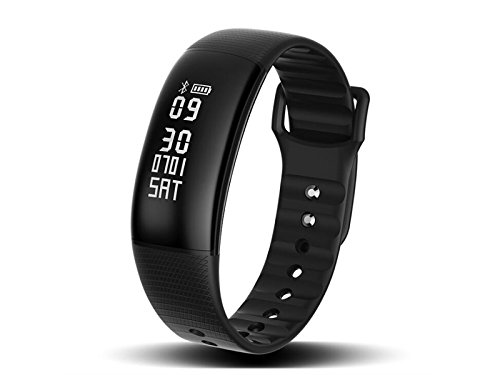 Preisvergleich Produktbild ADream Aktivität Einstellbare Touch Smart Armband Uhr Pulsmesser Schlaf Schrittzähler Fitness Tracker (Schwarz)