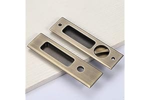 Hoconnie Cerradura para Puertas Correderas Manilla para Puerta de Bolsillo con Llave Manilla Invisible para Puertas Empotradas 160mm Bronce