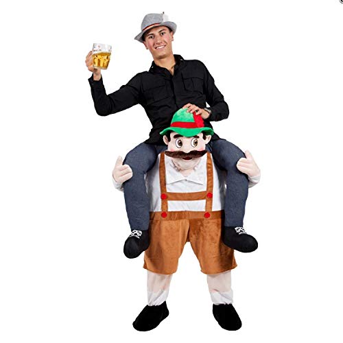 Hot 7 scelte birra bavarese Guy Ride On Mascot spalle carry me Oktoberfest Costume Novelties Leprechaun Costume, Beerman