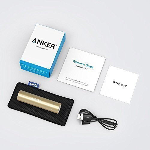 Anker PowerCore+ Mini 3350mAh Externer Akku Power Bank LadegerÃ¤t mit PowerIQ fÃ¼r iPhone 7 6s, 6, 5s, Galaxy S7, S7 Edge, S6, S5, S4, S3, S3 mini, Nexus und andere Smartphones (Golden)