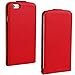 Produktbild Echtes Leder nach oben und unten Klapphandy iPhone 6-Cover (Rot)