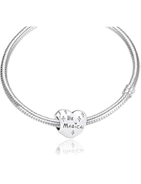 jewellbox se mágico corazón sólido S925 plata de ley pulsera