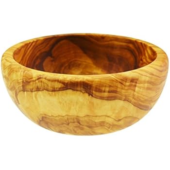 Ciotola Rotonda In Legno Di Olivo – 12x12x5 Cm – Per Insalata O Frutta – Fatto A Mano