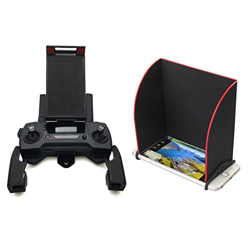 Preisvergleich Produktbild Lommer 5.5 Zoll Sonnenblende Monitor Sonnenschutz Controller Sonnenschutz Fernbedienung Schutzhülle Drohne Zubehör + 4-10.5 Zoll Handyhalterung Halterung Tablet Ständer Phone Pad Holder für DJI Mavic Pro / Platinum / Spark / Mavic Air
