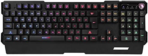 OFNMD Gaming LED Wired Keyboard，Mechanical Feeling Multimedia Keys Rainbow Breathing Backlight USB Keyboard for PC Laptop Computer Mac