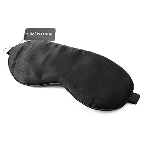 Sel Natural 100% Seide Schlafmaske Für Die Reise und Zuhause Geeignet Schwarz - 2