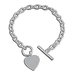 bracelet heart silver charm sterling