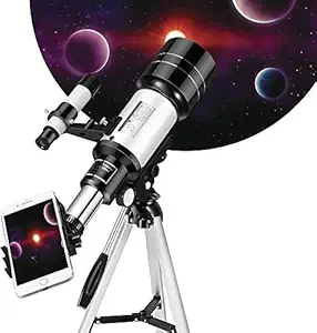 PIKFOS Astronomical Telescope, Portable Travel Telescope,Refractor Telescope, Monocular Telescope for Planet Watching, HD Space Telescope with Tripod,Phone Clips,Telescopes Set for Kids Beginners