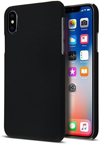 iPhone X Case, Matte Black Case Thin Hybrid Hard Case and Screen Protector for iPhone X Cover [5.8"][Black], CaseTek TM
