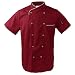Produktbild F Fityle Herren Damen Kochjacke mit Drückknöpfe Bäckerjacke Arbeitsjacke Kochhemd Chefmantel Gastronomie Berufsbekleidung - Rot, 3XL