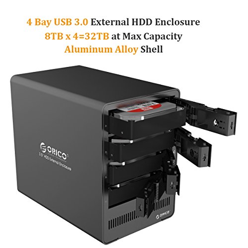 ORICO 9548RU3 4 Bay USB 3.0 Type A and Type C SATA HDD RAID Gehäuse für 3.5 Zoll HDD/SSD – Mit 12V/6.5A Stecker –Schwarz - 2