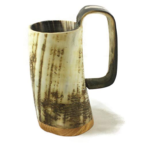 HornCraft - Tazza in corno realizzata a mano, finitura ruvida, da soldato, formato piccolo